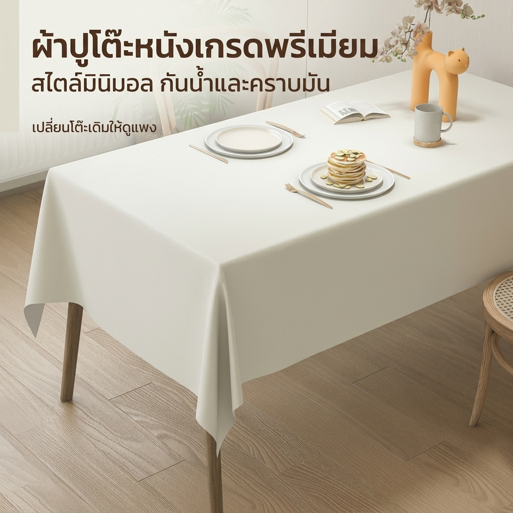 ผ้าปูโต๊ะหนังกันน้ํา กันน้ํามัน กันรอย สไตล์มินิมอล เหมาะสําหรับโต๊ะอาหาร เหมาะสําหรับโต๊ะมาตรฐานไทยขนาด