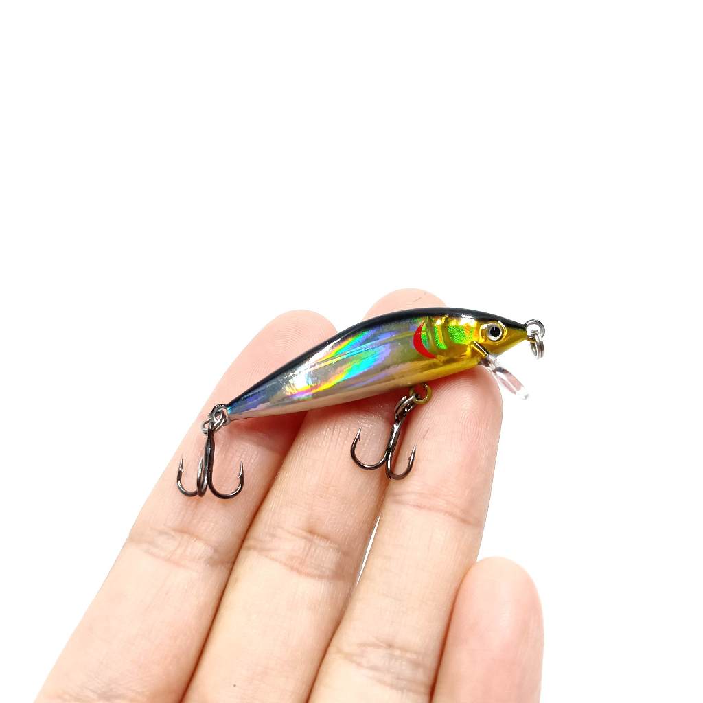 DUODUOYU 1pcs Mini Hard Minnow Sinking Wobbler Jerkbait สำหรับตกปลาเบส ขนาด 2.8g/50mm