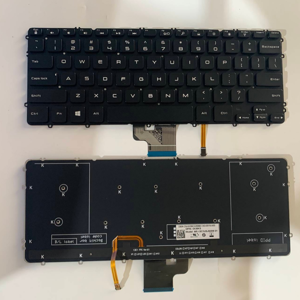US Layout แป้นพิมพ์แล็ปท็อปสําหรับ Dell XPS 15 9530 M3800 P31F 9530B ไม่มีจุดพร้อม backlit สีดํา