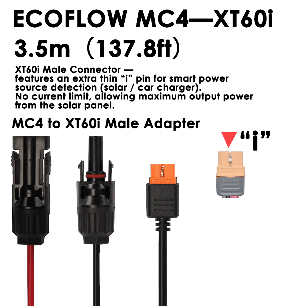 EcoFlow Solar to XT60/XT60i สายชาร์จ (3.5 ม.)MC4 ถึง XT60/XT60i