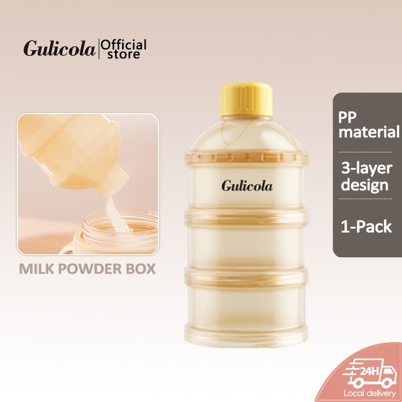 Gulicola Baby 3 ชั้นภาชนะเก็บนมผง,เครื่องจ่ายอาหาร ,เดินทางแบบพกพา