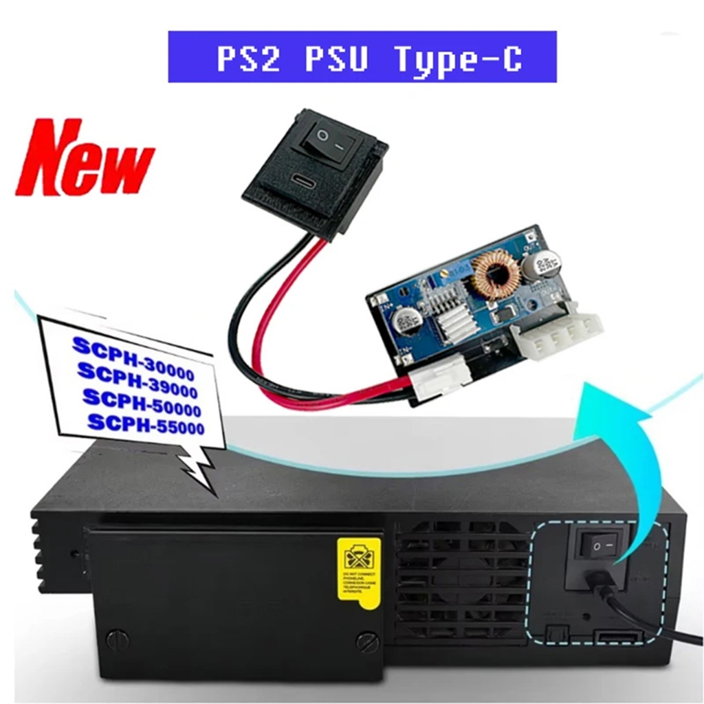 บอร์ดจ่ายไฟทดแทนสําหรับพอร์ต Type-C ดัดแปลง 15V/3A Plug-and-Play ไม่ต้องใช้บัดกรีสําหรับ PS2 3W/5W