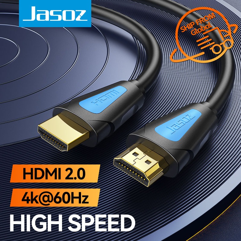 Jasoz HDMI Cable 4K 60Hz HDMI 2.0 High Speed Video Cable Ethernet Laptop to TV LCD Monitor Projector