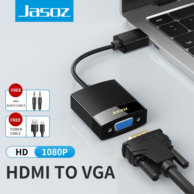 Jasoz HDMI to VGA Adapter HDTV Coverter With Audio For Computer Laptop Projector PS5/PS4