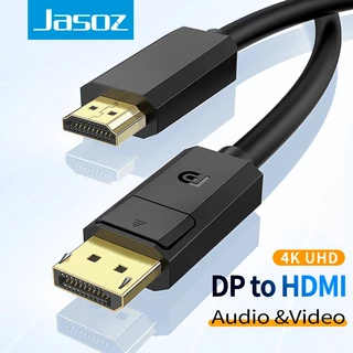 Jasoz DP To HDMI Cable 4K สาย Display Port to HDMI for PC Laptop HDTV Projector Length 1m-5m