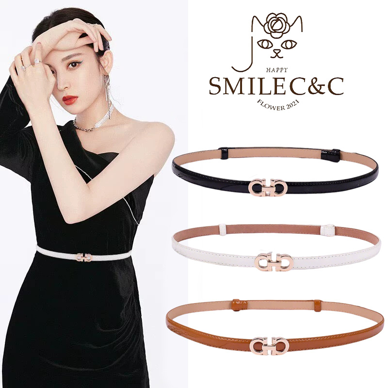 SmileFairyCC【COD & พร้อมส่ง】เข็มขัดยืด พร้อมหัวเข็มขัด ปรับได้ สําหรับผู้หญิง