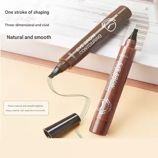 ดินสอเขียนคิ้ว 4 ส้อม Eyebrow Tint Tattoo ดินสอเขียนคิ้วกันน้ํานุ่มทนทาน Quick Draw Eyebrow ปากกา 4 เคล็ดลับ Ultra-fine Liquid Brow Sweat-Proof Anti-Straining ติดทนนาน