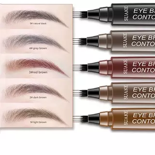 ดินสอเขียนคิ้ว 4 ส้อม Eyebrow Tint Tattoo ดินสอเขียนคิ้วกันน้ํานุ่มทนทาน Quick Draw Eyebrow ปากกา 4 เคล็ดลับ Ultra-fine Liquid Brow Sweat-Proof Anti-Straining ติดทนนาน