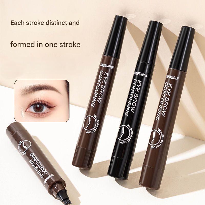 ดินสอเขียนคิ้ว 4 ส้อม Eyebrow Tint Tattoo ดินสอเขียนคิ้วกันน้ํานุ่มทนทาน Quick Draw Eyebrow ปากกา 4 เคล็ดลับ Ultra-fine Liquid Brow Sweat-Proof Anti-Straining ติดทนนาน
