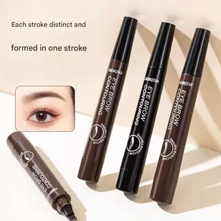 ดินสอเขียนคิ้ว 4 ส้อม Eyebrow Tint Tattoo ดินสอเขียนคิ้วกันน้ํานุ่มทนทาน Quick Draw Eyebrow ปากกา 4 เคล็ดลับ Ultra-fine Liquid Brow Sweat-Proof Anti-Straining ติดทนนาน