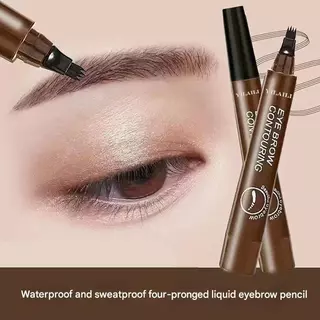 ดินสอเขียนคิ้ว 4 ส้อม Eyebrow Tint Tattoo ดินสอเขียนคิ้วกันน้ํานุ่มทนทาน Quick Draw Eyebrow ปากกา 4 เคล็ดลับ Ultra-fine Liquid Brow Sweat-Proof Anti-Straining ติดทนนาน