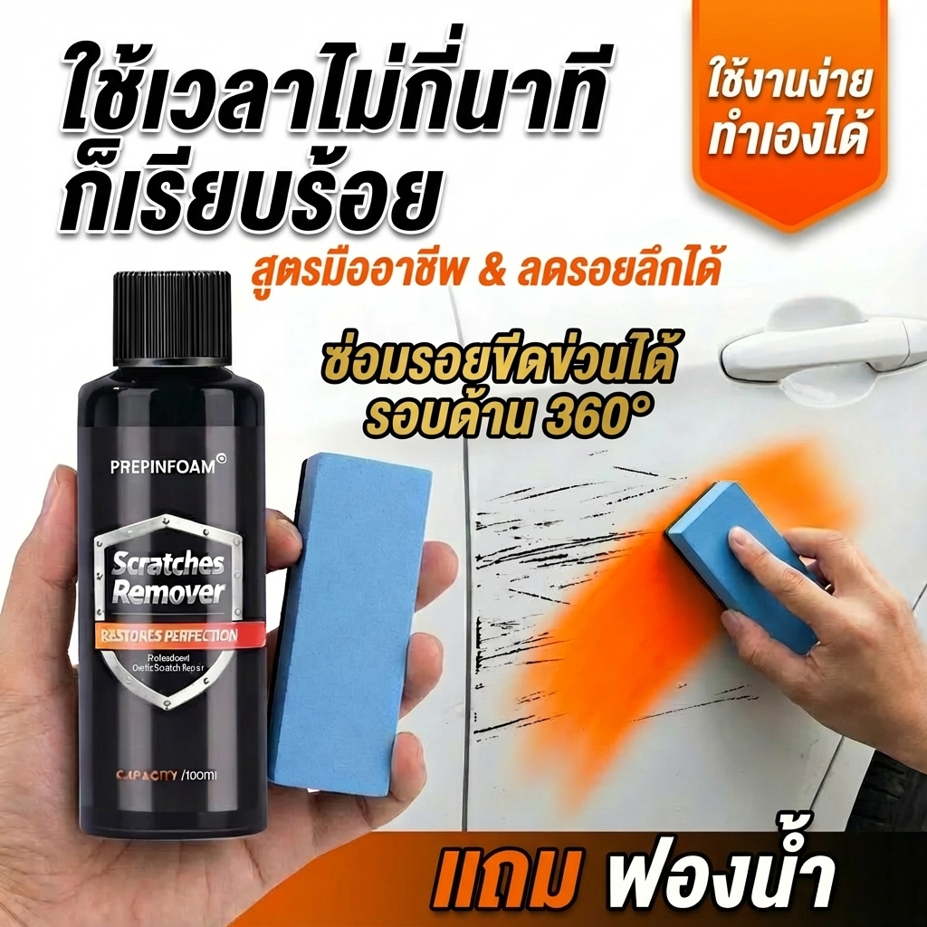 ซ่อมรอยขีดข่วนได้เร็ว  PetNest น้ำยาขัดลบรอย น้ำยาลบรอยรถ ครีมลบรอยรถ น้ำยาลบรอยขีดข่วน ใช้ได้กับสีรถและวัสดุหลายประเภท น้ำยาขลบรอยพร้อมเคลือบเงา ครีมลบรอยรถ ไม่ขึ้นฝ้า ราคา ถูกที่สุด ดีลบีเคเค