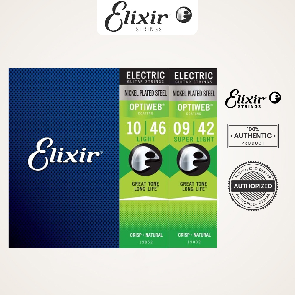 Elixir Electric Nickel Plated Steel Optiweb Coating สายกีตาร์ไฟฟ้า