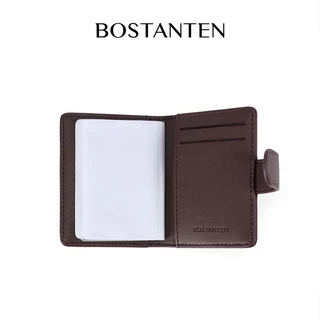 BOSTANTEN Hugo Cardholder ซองใส่บัตรผู้ชาย หนังแท้ RFID กันสแกน พับได้ จุเยอะ เรียบหรู