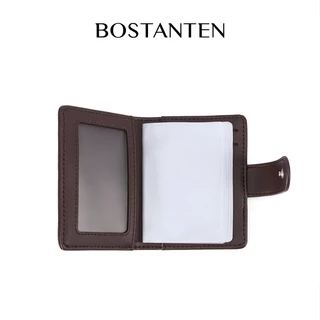 BOSTANTEN Hugo Cardholder ซองใส่บัตรผู้ชาย หนังแท้ RFID กันสแกน พับได้ จุเยอะ เรียบหรู