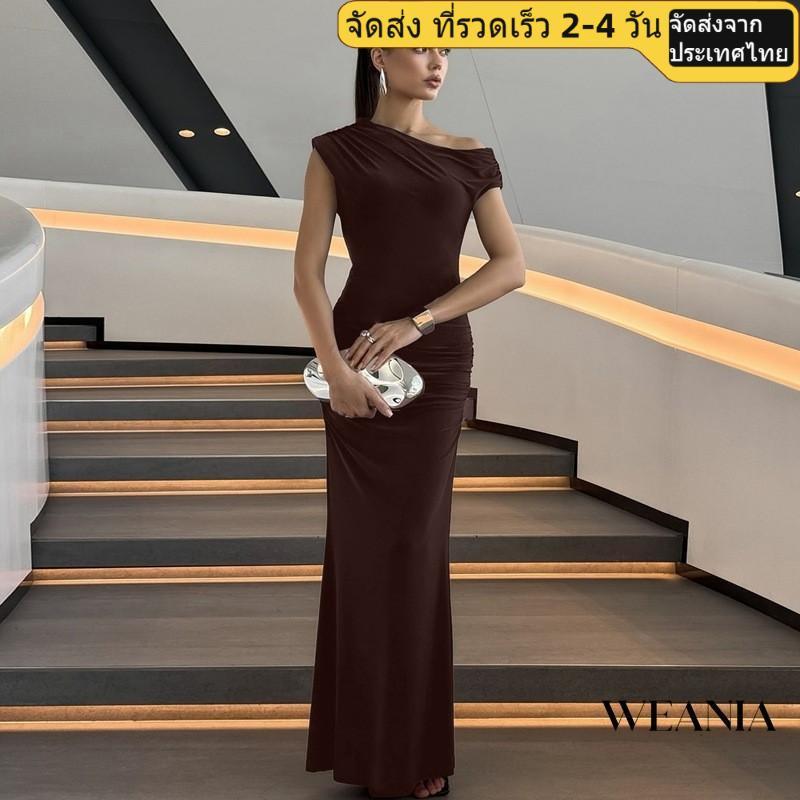 (shipped from Thailand) ชุดเดรสเปิดไหล่สำหรับผู้หญิง ออกแบบมาอย่างเซ็กซี่และเก๋ไก๋