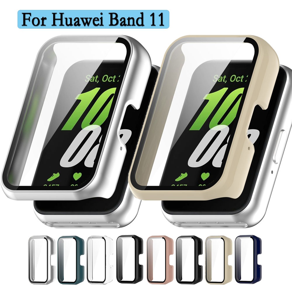 สําหรับ Huawei Band 11 Full Coverage กันชน PC Hard Cover กระจกนิรภัยป้องกันหน้าจอ 2 In 1 Shell สําหรับ Huawei Band 11