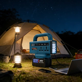 Makita 300W Wireless Power Inverter DC 21V ถึง 220V สําหรับแอปพลิเคชั่นภายในบ้าน 3USB Power Inverter