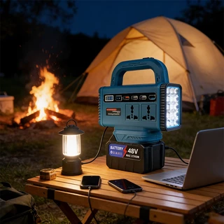 Makita 300W Wireless Power Inverter DC 21V ถึง 220V สําหรับแอปพลิเคชั่นภายในบ้าน 3USB Power Inverter
