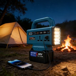 Makita 300W Wireless Power Inverter DC 21V ถึง 220V สําหรับแอปพลิเคชั่นภายในบ้าน 3USB Power Inverter