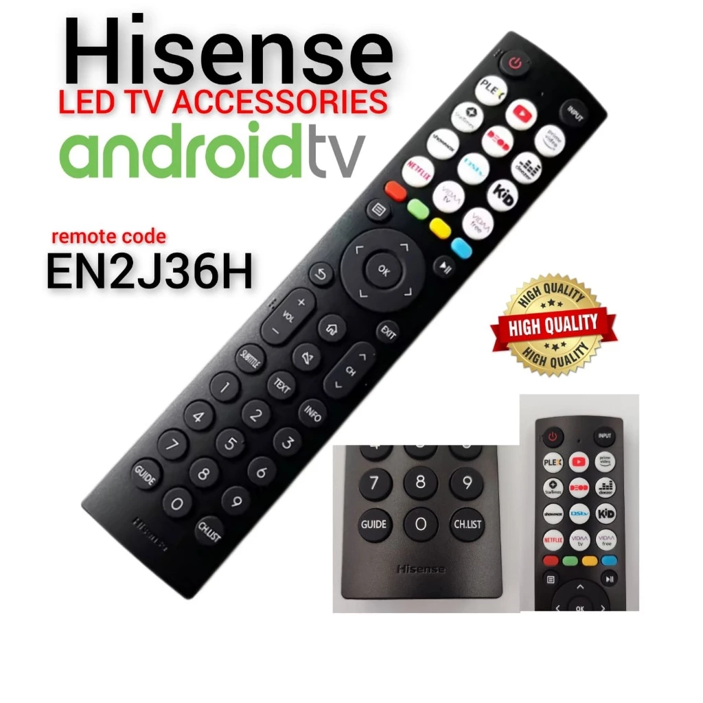 สําหรับ EN2J36H Hisense Android TV รีโมทคอนโทรล (ไม่มีฟังก์ชั่นเสียง) 50E77HQ 55E77HQ 55E7HQ 55U8HQ 