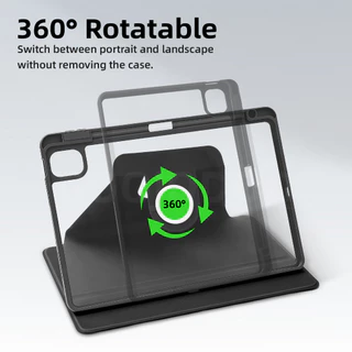 GOOJODOQ เคสแท็บเล็ตสําหรับ Xiaomi 5/5pro 6/6pro 7/7pro/8 ความสูงสองระดับ 720°นอนอัตโนมัติแบบหมุนได้
