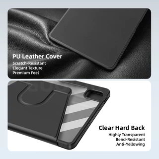 GOOJODOQ เคสแท็บเล็ตสําหรับ Xiaomi 5/5pro 6/6pro 7/7pro/8 ความสูงสองระดับ 720°นอนอัตโนมัติแบบหมุนได้