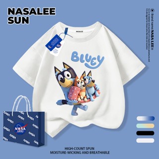 【จัดส่งจากกรุงเทพฯ】 เสื้อยืดผ้าฝ้ายสำหรับเด็ก NASA สีขาว ลาย…