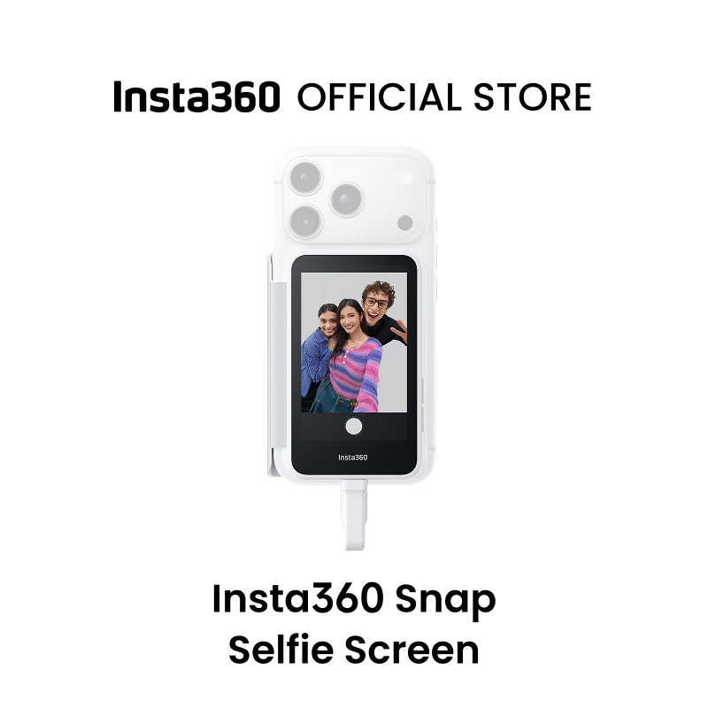 หน้าจอเซลฟี่ Insta360 Snap - หน้าจอจอภาพเซลฟี่แม่เหล็ก 4K สําหรับเซลฟี่, Vlogging, รองรับ virt iPhone & Android, การควบคุมหน้าจอสัมผัส, การเชื่อมต่อทันทีแบบมีสาย