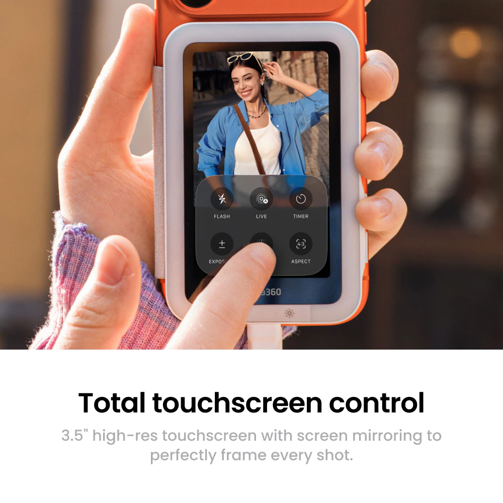 หน้าจอเซลฟี่ Insta360 Snap - หน้าจอจอภาพเซลฟี่แม่เหล็ก 4K สําหรับเซลฟี่, Vlogging, รองรับ virt iPhone & Android, การควบคุมหน้าจอสัมผัส, การเชื่อมต่อทันทีแบบมีสาย thumbnail 5