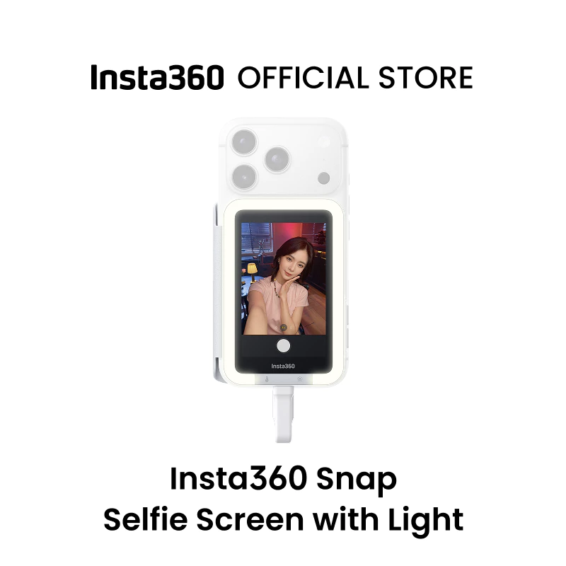 หน้าจอเซลฟี่ Insta360 Snap - หน้าจอจอภาพเซลฟี่แม่เหล็ก 4K สําหรับเซลฟี่, Vlogging, รองรับ virt iPhone & Android, การควบคุมหน้าจอสัมผัส, การเชื่อมต่อทันทีแบบมีสาย thumbnail 3
