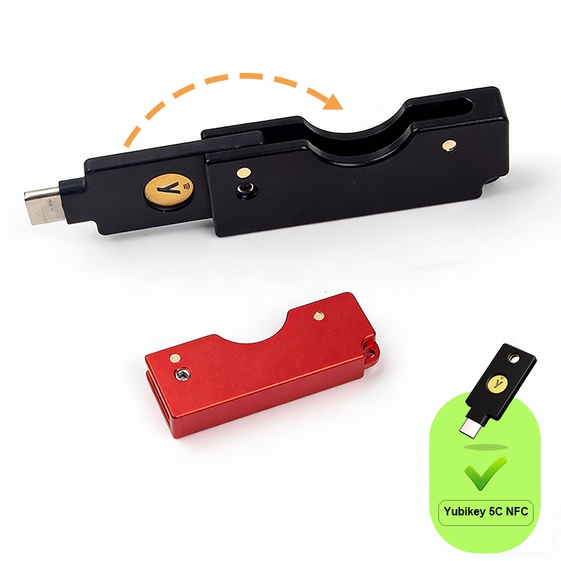 CNC Yubikey พับสําหรับ Yubikey 5 C NFC /Yubike 5 NFC C Flips /Yubo Security key C NFC ป้องกันอลูมิเนียม