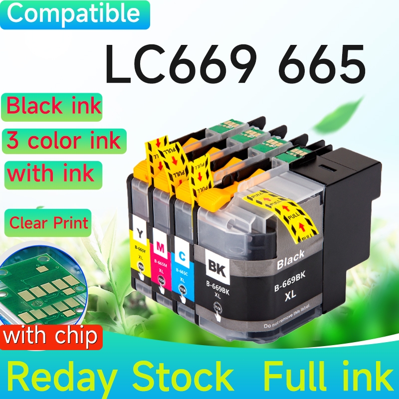ใช้งานร่วมกับ LC665 LC665 LC669 LC669XL ใช้งานร่วมกับ InkJet ตลับหมึกสําหรับ Brother MFC-J2720 MFC-J