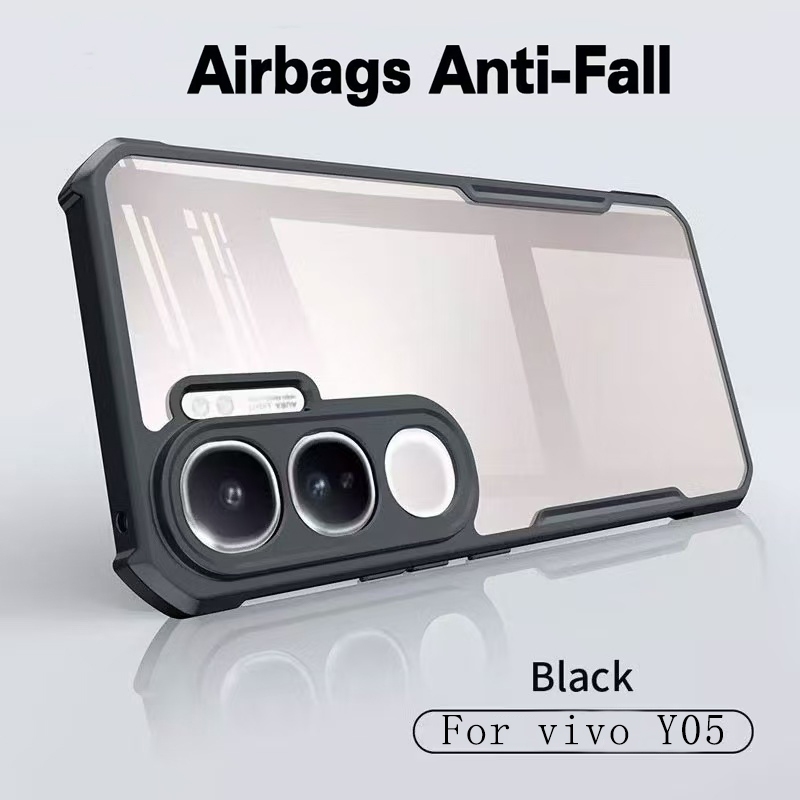 เคส HHL ขอบดำ แบบใส กันกระแทก สำหรับ Vivo Y21D/Y31 5G Y05 Y21D Y31 5G Y18 Y19s Y27 4G Y28 4G Y29 Y36 Y200 V50lite V40lite V29 Y04 Y03 Y03T Y02  พร้อมส่ง