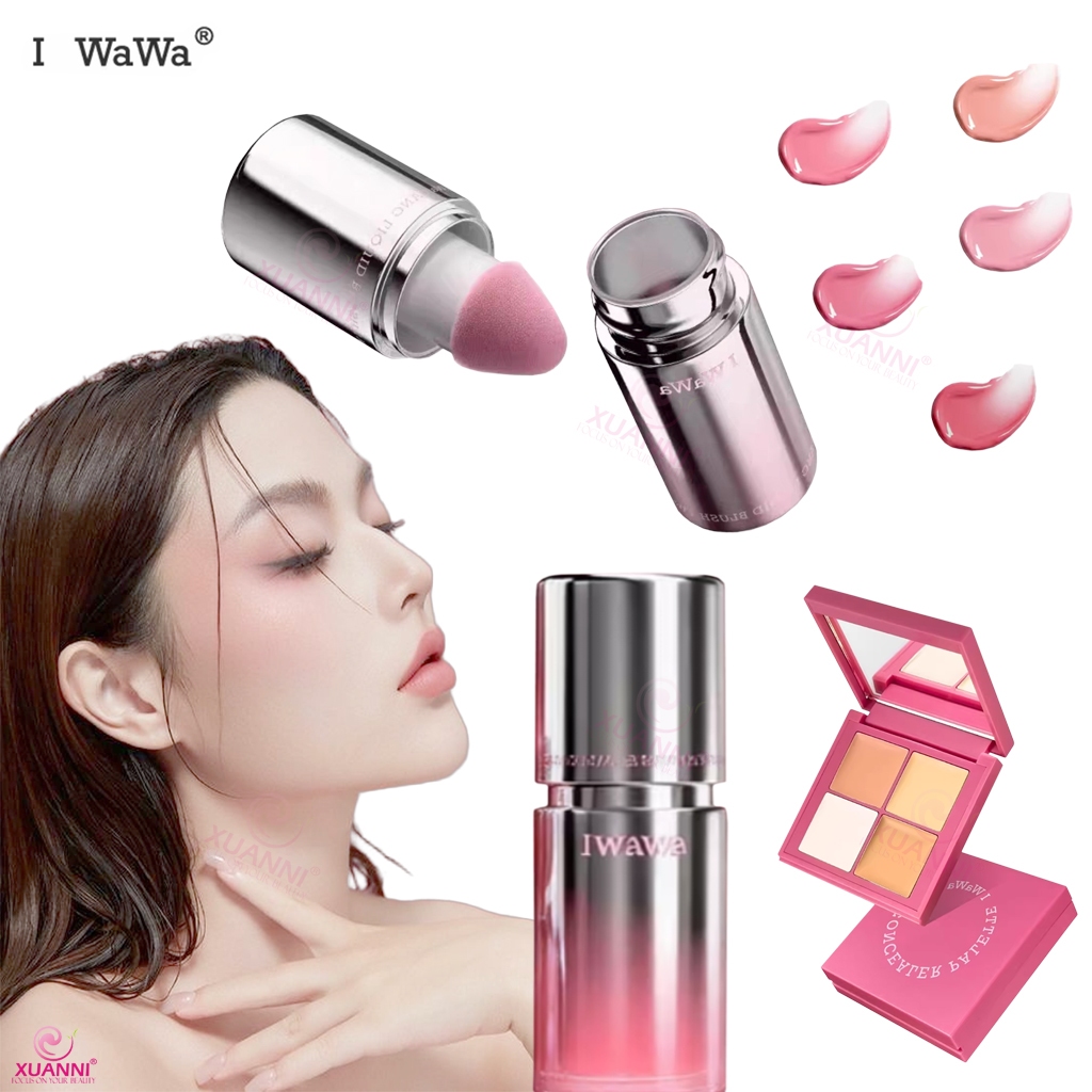 Original Iwawa Blush Liquid Good Complexion Contouring ธรรมชาติครีมผิว Iwawa สี่สีคอนซีลเลอร์แป้ง bl