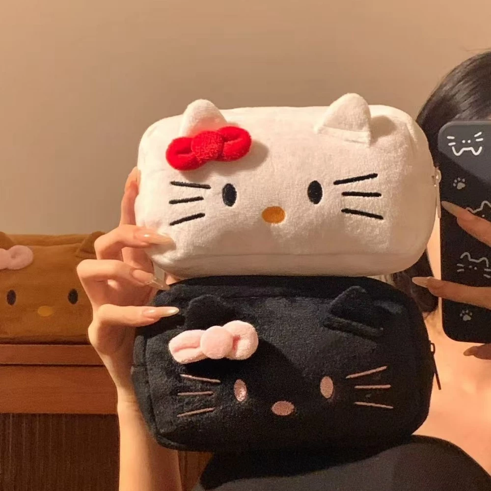 KT Cat Plush กระเป๋าดินสอน่ารักนักเรียนดินสอปากกากระเป๋าเก็บกระเป๋า