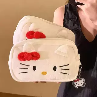 KT Cat Plush กระเป๋าดินสอน่ารักนักเรียนดินสอปากกากระเป๋าเก็บกระเป๋า