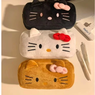 KT Cat Plush กระเป๋าดินสอน่ารักนักเรียนดินสอปากกากระเป๋าเก็บกระเป๋า