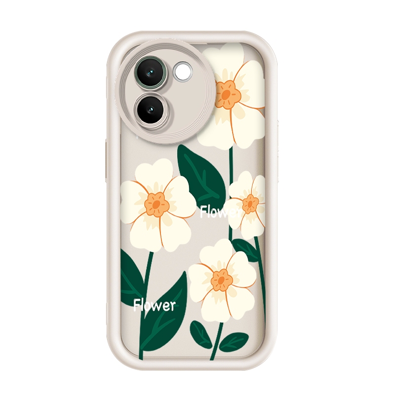 สําหรับ Vivo V30e/Vivo V30e 5G,ดอกไม้สีขาวสี่,เคสโทรศัพท์ซิลิโคนป้องกันการตกหล่น