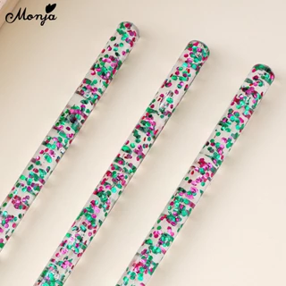 Monja แปรงปากกาเพ้นท์เล็บเจล UV ลายดอกไม้ สีม่วง 3 ขนาด 7 8 11 มม. 3 ชิ้น