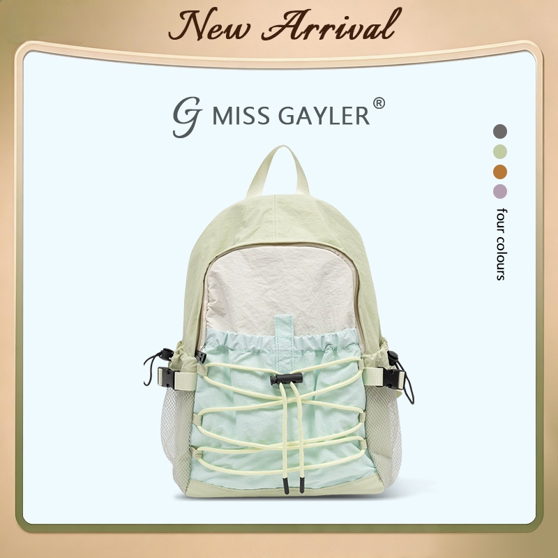 MISS GAYLER กระเป๋าเป้ Backpack มีสายดึง เหมาะสำหรับการเดินทางและเดินป่า ความจุมาก