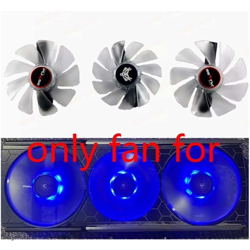 สีขาว LED FD10015M12D FDC10H12D9-C พัดลมระบายความร้อนสําหรับ Sapphire RX 5700 XT Nitro + รุ่นพิเศษ 9