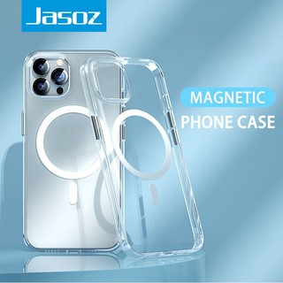 Jasoz 17 Pro Magnetic Circle Clear Phone Case Cover for iPh 17/X/XR/11/12/13/14/15/16 ProMax Series