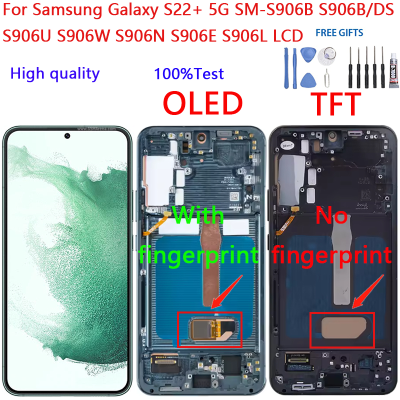 สําหรับ Samsung Galaxy S22 + 5G SM-S906B S906U S906W S906N S906E S906L จอแสดงผล LCD Touch Screen Dig