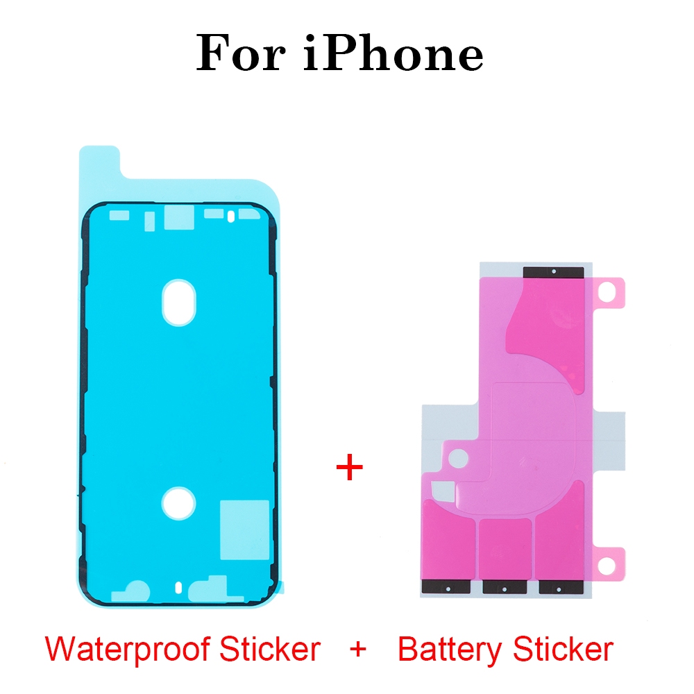 1 ชุดกรอบกันน้ําสติกเกอร์ฝาครอบแบตเตอรี่กาวสําหรับ iPhone 6S 7 8 X XR XS MAX 11 12 13 14 15 16 Pro Max Plus ด้านหน้ากลับด้านข้างป้องกัน