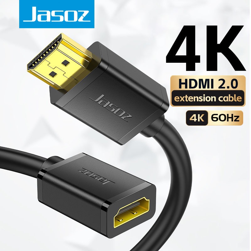 Jasoz HDMI Extension Cable 4K 60HZ HDMI Male to Female Extender Cable For HD TV Laptop 4K Projector