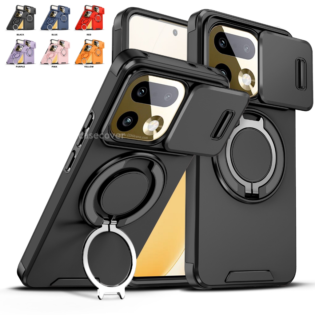 สําหรับRealme 16 Pro Plus + Realme16Pro 5Gกรณีเกราะกันกระแทกสไลด์แม่เหล็กปลอกแหวนขาตั้งป้องกันโทรศัพท์ฝาหลัง