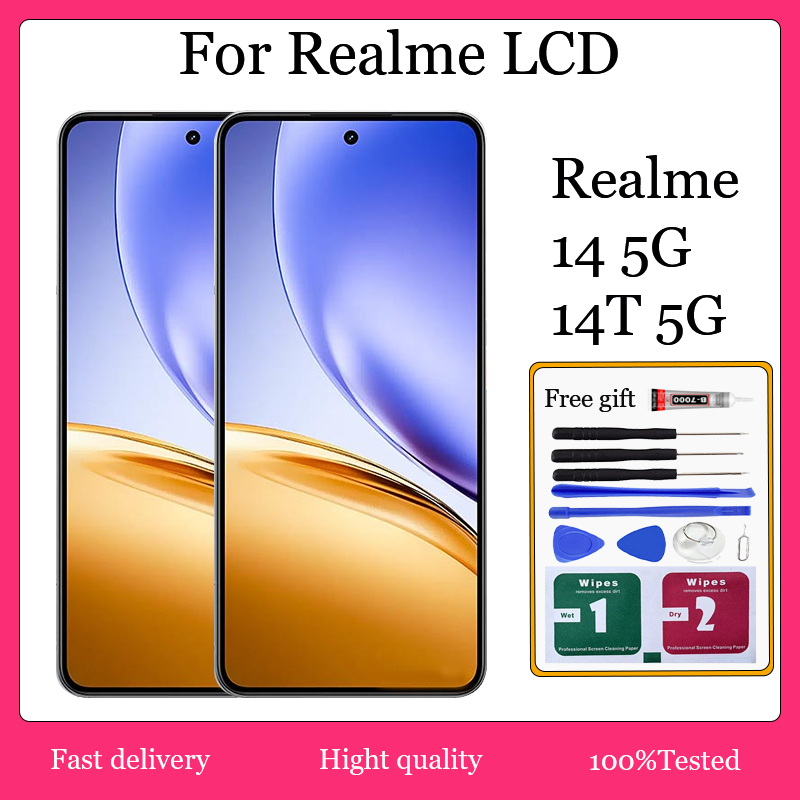 Original AMOLED สําหรับ Realme 14 5G 14T 5G เปลี่ยนหน้าจอ LCD