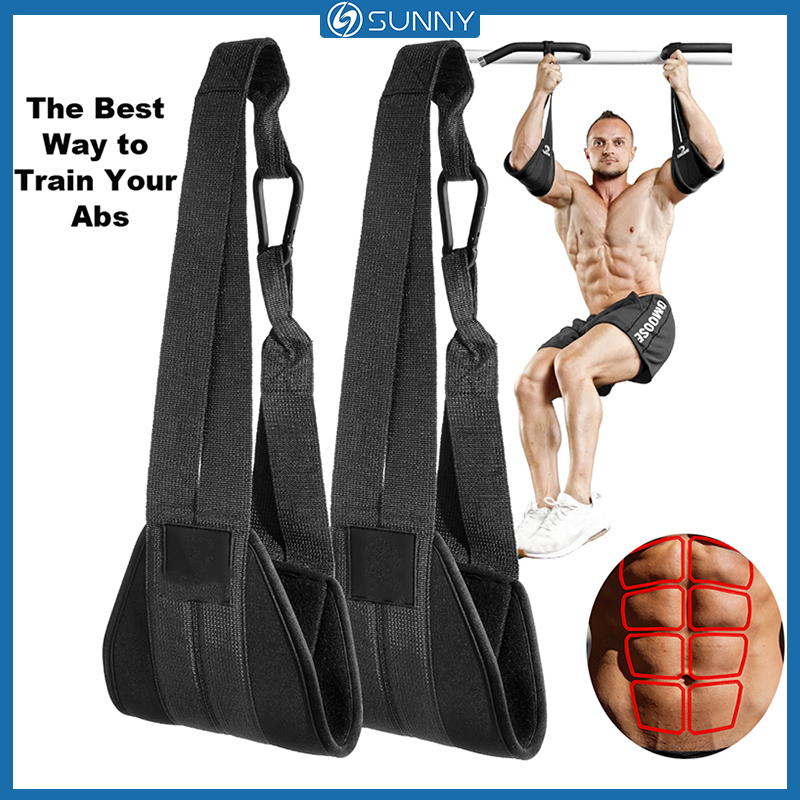 SunnyFit Ab Straps สำหรับการฝึกแก่นกลาง الجسمและใช้งานบนบาร์ปูลอัพ มีแขนปรับได้