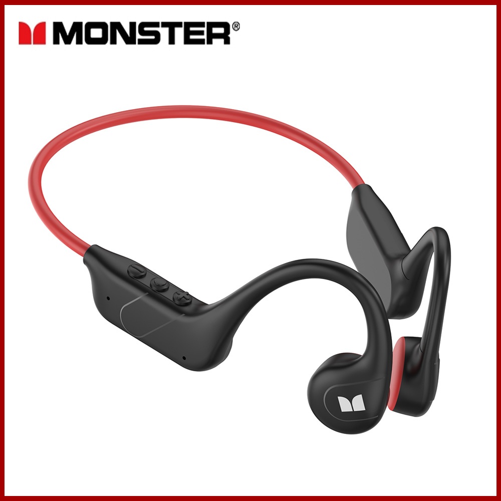 Monster XB01 หูฟังแบบ Bone Conduction หูฟังไร้สาย พร้อมบลูทูธ 6.0 IP56 กันน้ำ HD Calls สำหรับเล่นกีฬา